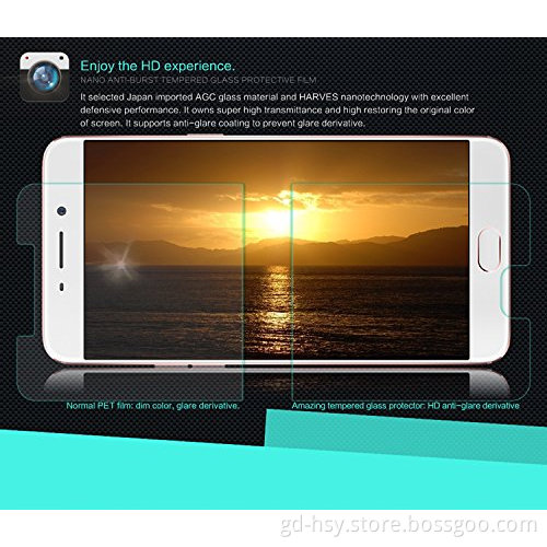 For OPPO R9 Screen Protector,Premium 0.33mm High Definition Tempered Glass Screen Protector for OPPO R9 5.5 inch
